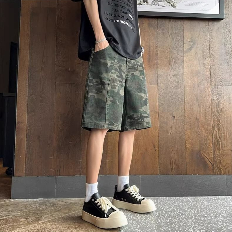 Outdoor Adventure Hong Kong - Pantalones Cortos de Mezclilla Camuflados para