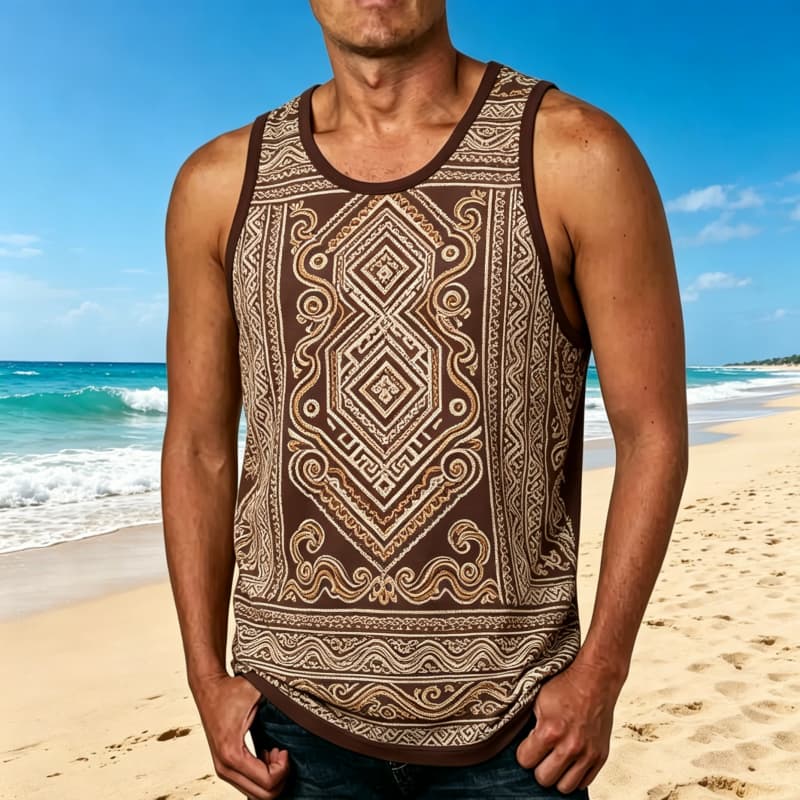 Outdoor Adventure Vacations - Un chaleco con estampado artístico tribal