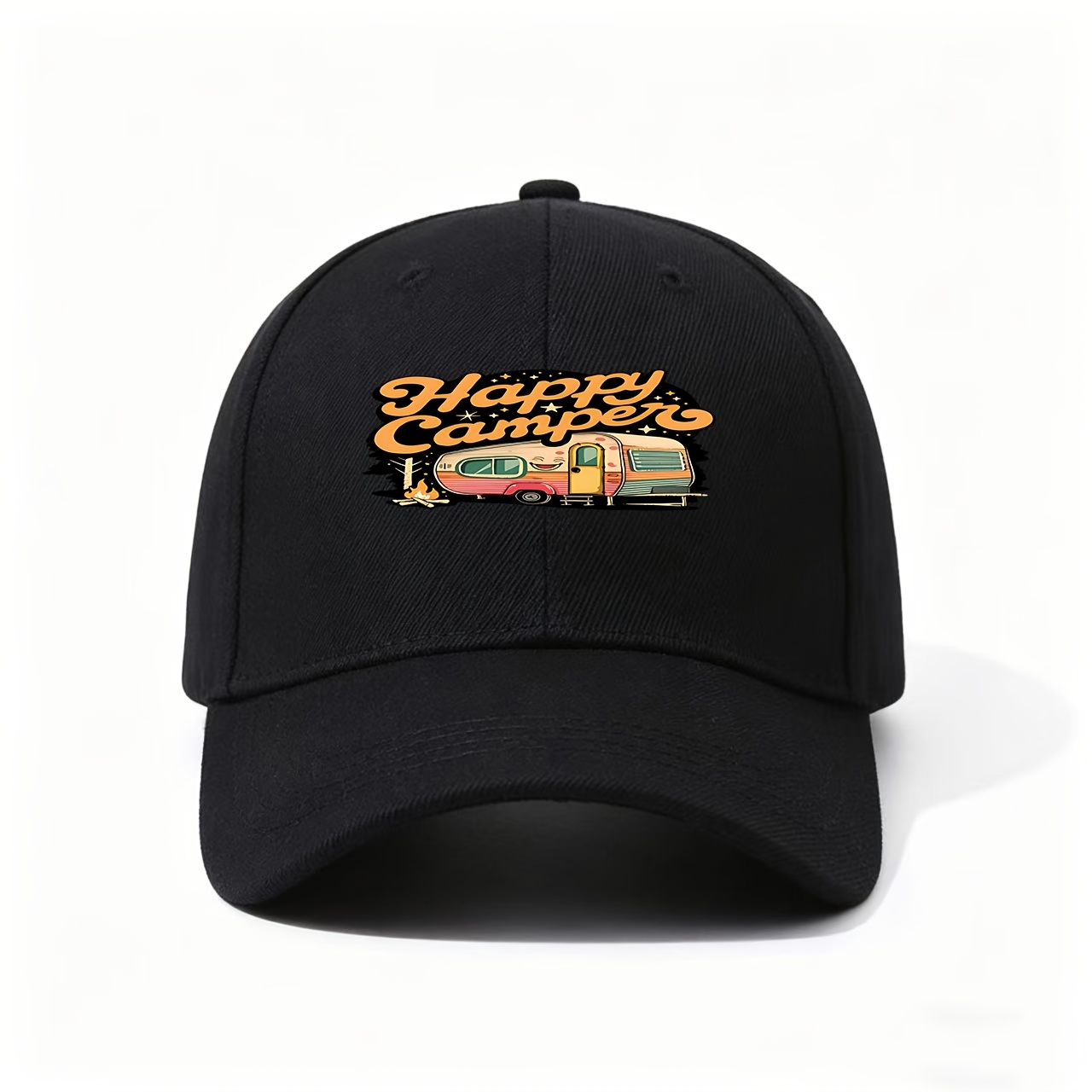 Outdoor Adventure Vacations - Gorro con ilustración de caravana Happy